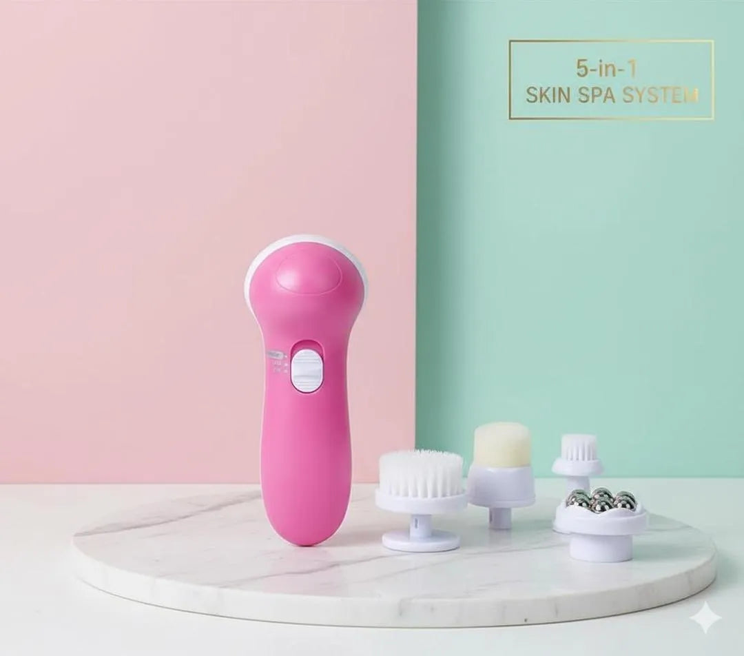 5-in-1 Beauty Care Massager – Deep Clean, Exfoliate & Glow | Complete Facial Spa Kit