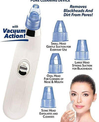 Derma Suction™ Facial Cleanser – Blackhead Remover with 4 Suction Heads | Deep Pore Cleaning Tool