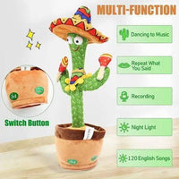 Dancing Cactus™ – Singing & Talking Plush Toy | Interactive Fun for Kids (1–10 Years)