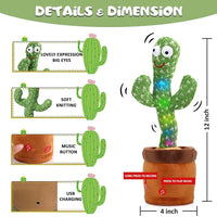 Dancing Cactus™ – Singing & Talking Plush Toy | Interactive Fun for Kids (1–10 Years)