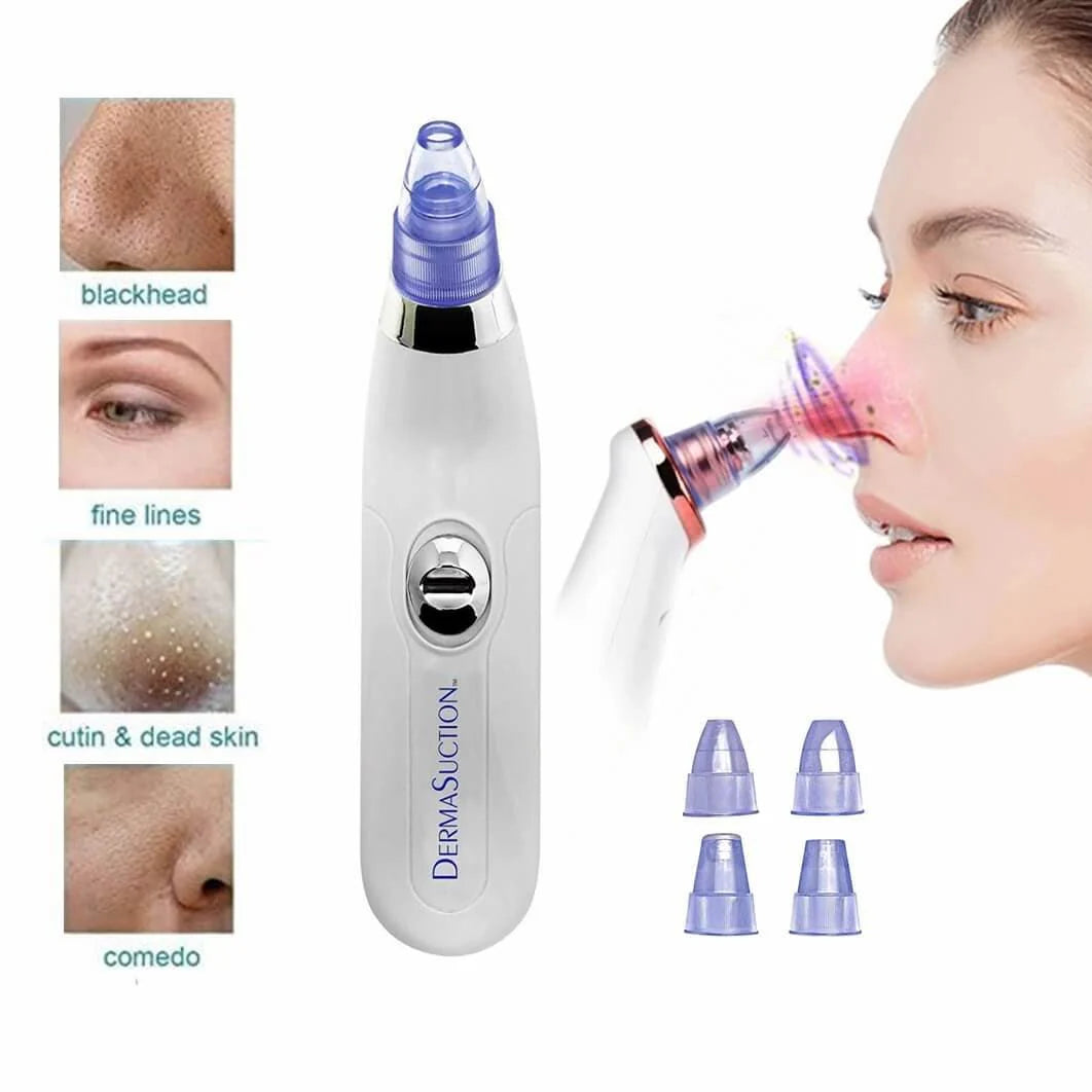 Derma Suction™ Facial Cleanser – Blackhead Remover with 4 Suction Heads | Deep Pore Cleaning Tool